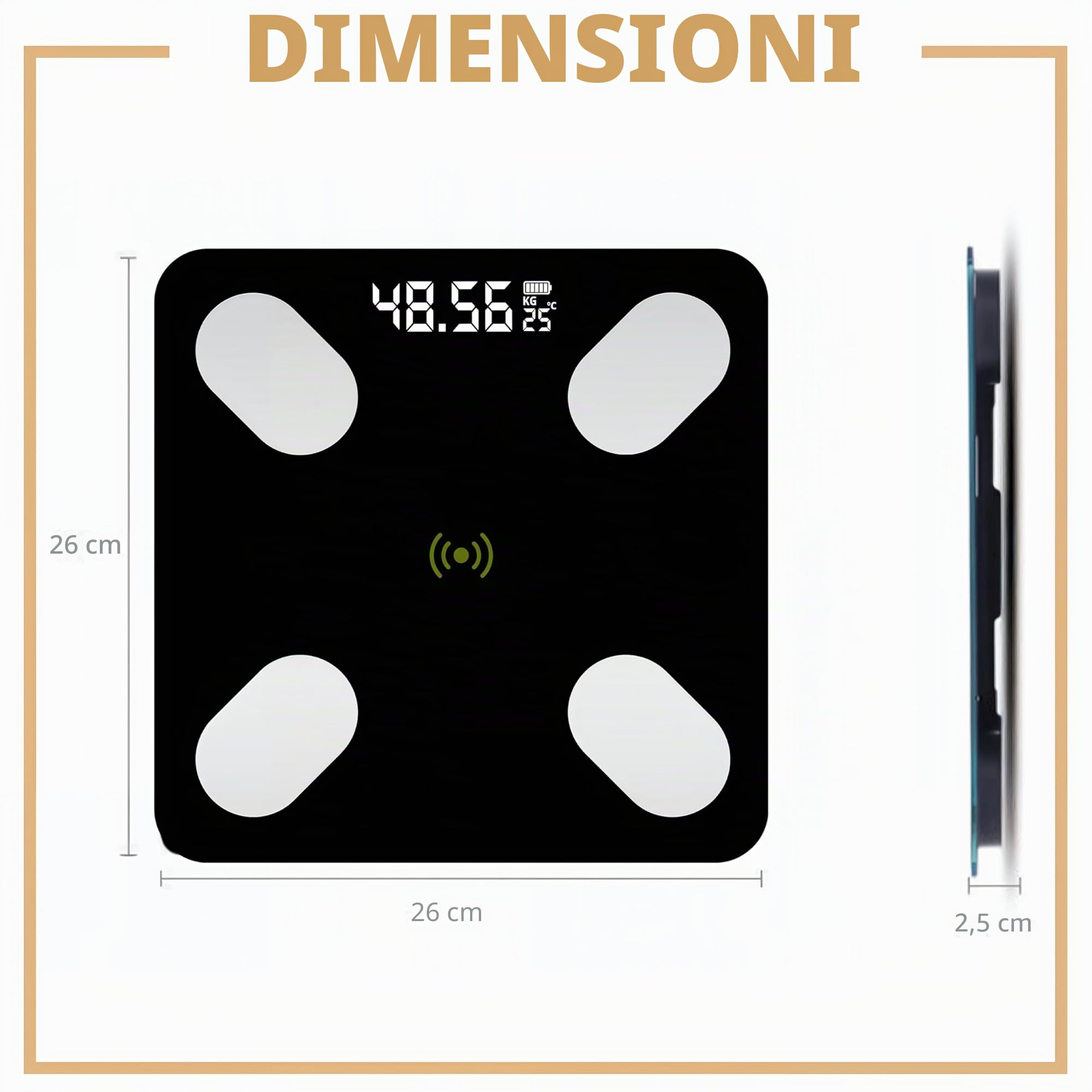 Retoo Bilancia Pesapersone digitale Bluetooth per il grasso corporeo con bilancia analisi del corpo, in vetro temperato, con App iOS e Android, bilancia intelligente per massa muscolare