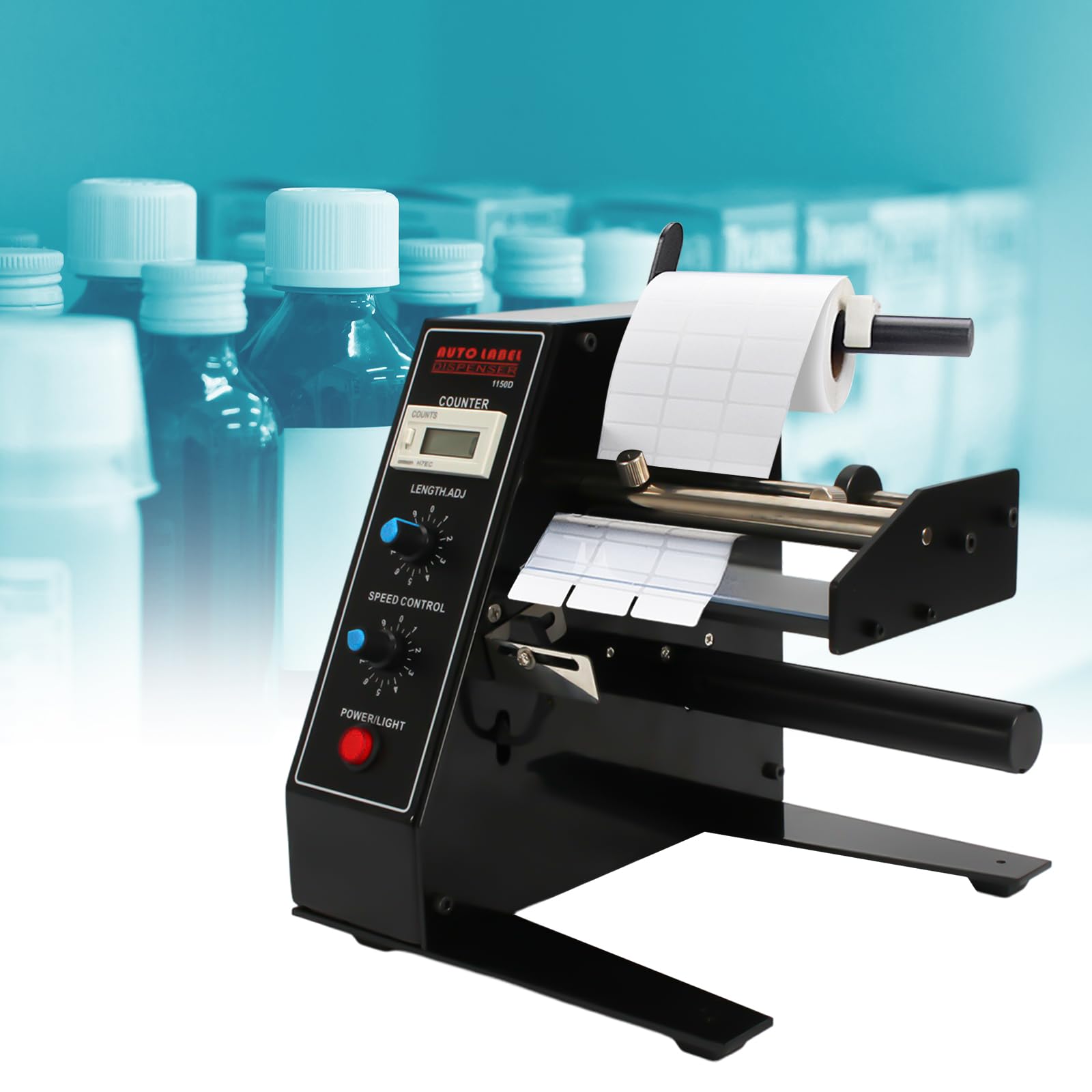 Distributore automatico di etichette: struttura in acciaio per etichette versatili, larghezza 10-115 mm, lunghezza 8-130 mm