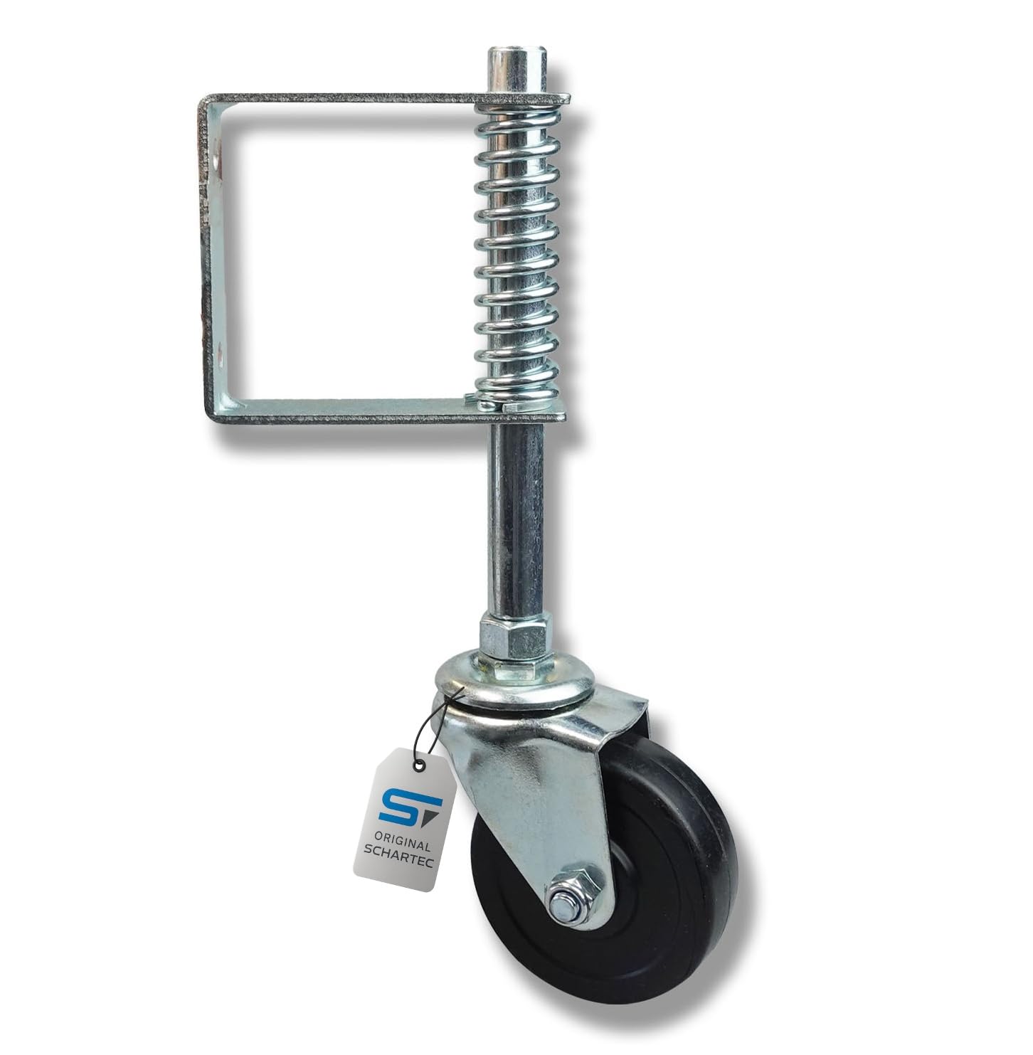 SCHARTEC Gate Roller Spring-Loaded for Heavy Gates up to 100 kg gate Roller with Spring Garden gate Swing gate Castor Wheel Outside Hanging
