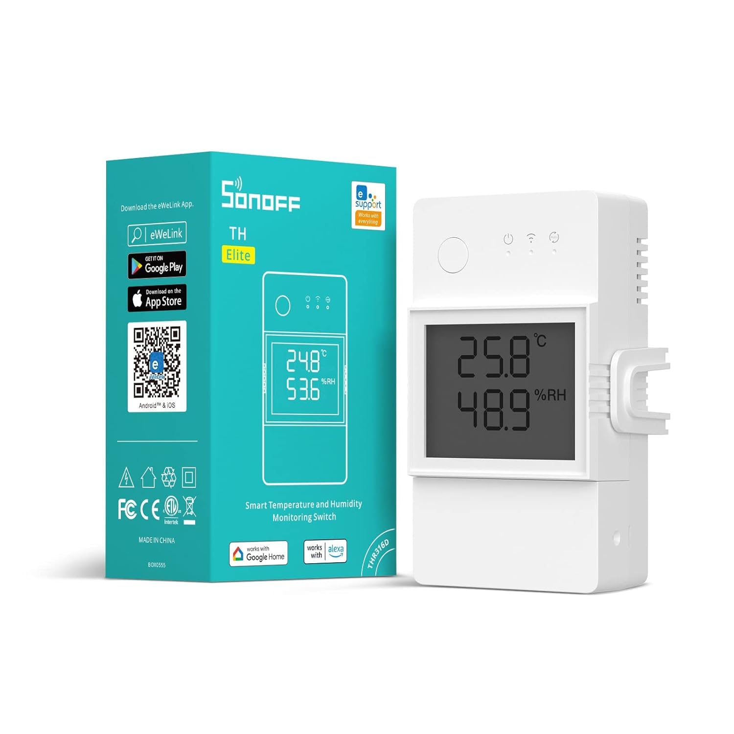 Ledgebit THR316D Smart Temperature & Humidity Switch with 16A*Dry Contact Output LCD Display Support Web/LAN/Voice Control, 6-Month Historical Data, Compatible with Sonoff Devices-picture-20