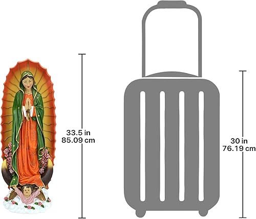 Miniatura 7 de Design Toscano JQ9454 Virgen de Guadalupe Estatua de jardín religioso, grande, a todo color