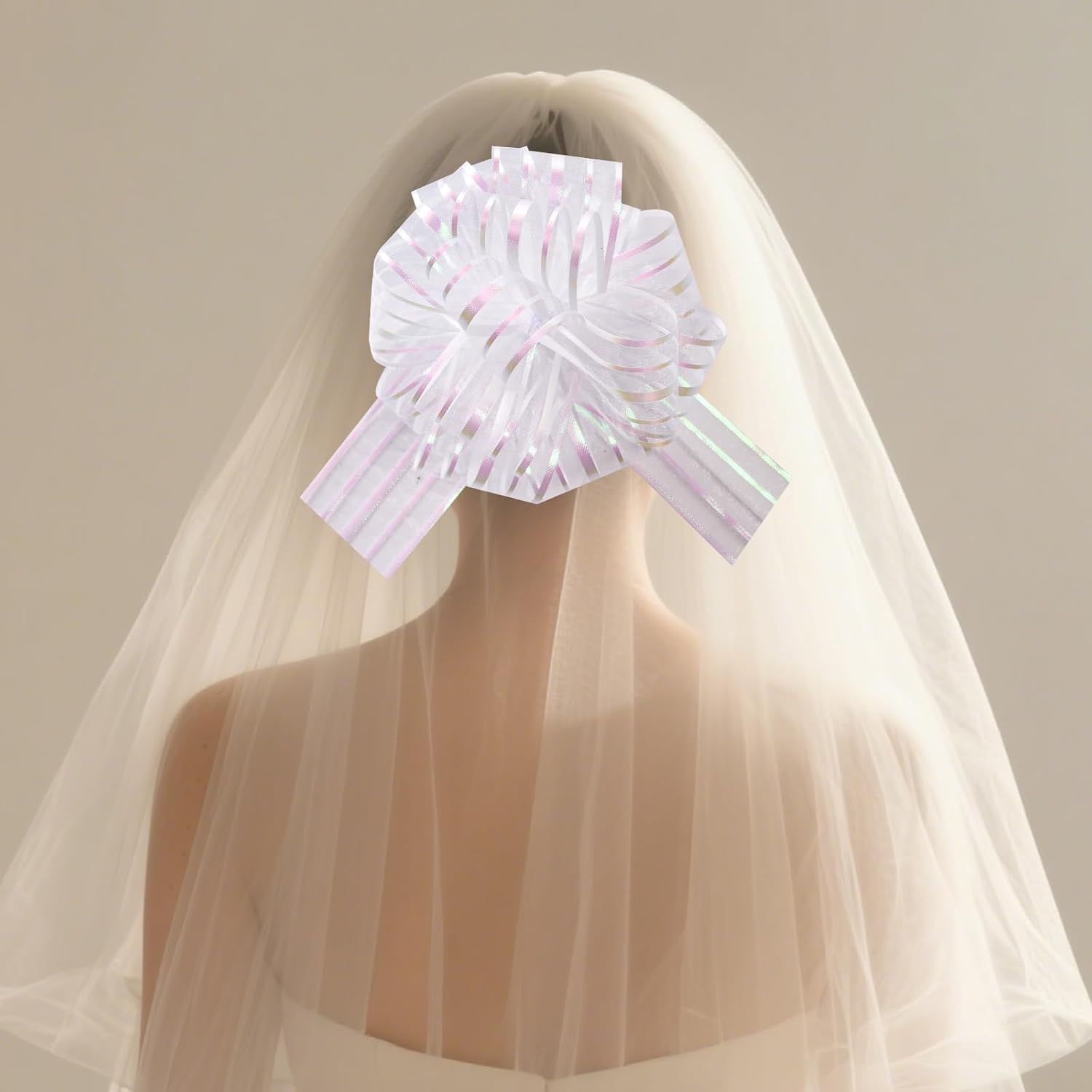 12 Pcs 6-Inch White Organza Pull Bows – Christmas Bows,Christmas Bows for Gift Wrapping,Elegant Wedding & Party Decorations, Gift Wrapping, Car Bows, Christmas & Valentine's Day Accessories image 3