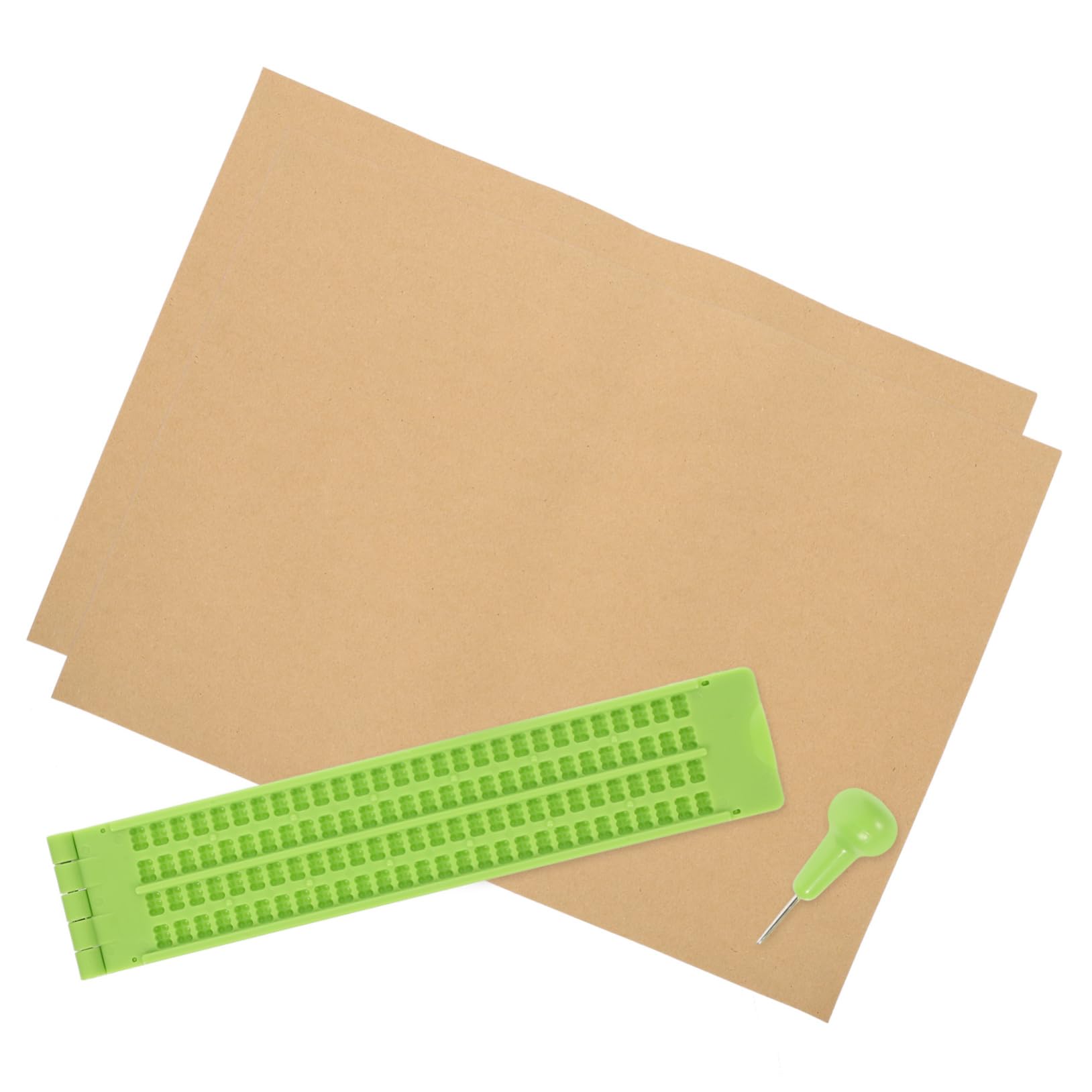 1set Tavoletta Braille Portatile Con Punteruolo Per Scrittura Per Persone Non Vedenti Leggero e Resistente Facile Da Trasportare e Utilizzare All Aperto