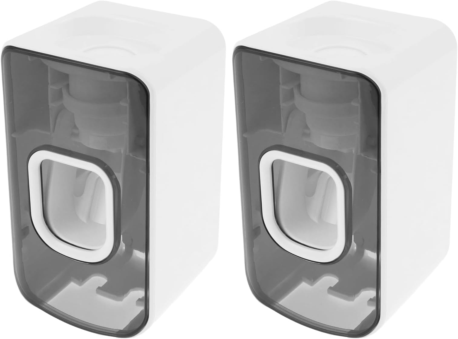 2 Pcs Wall Toothbrush Holder Efficient Auto Toothpaste Dispenser No Punch Bathroom Toothpaste Holder Versatile Toothpaste Dispenser Wall Mounted for Kids Adults