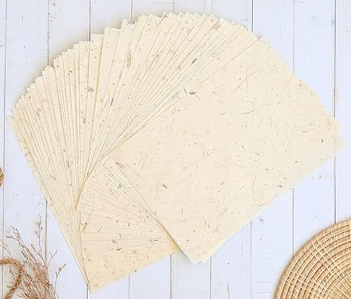 Corteza de plátano de fibra natural A4 50 hojas de papel de morera Papel de seda de arte Washi Diseño de papel Artesanía Proveedores de origami disponible en Yaxa Peru