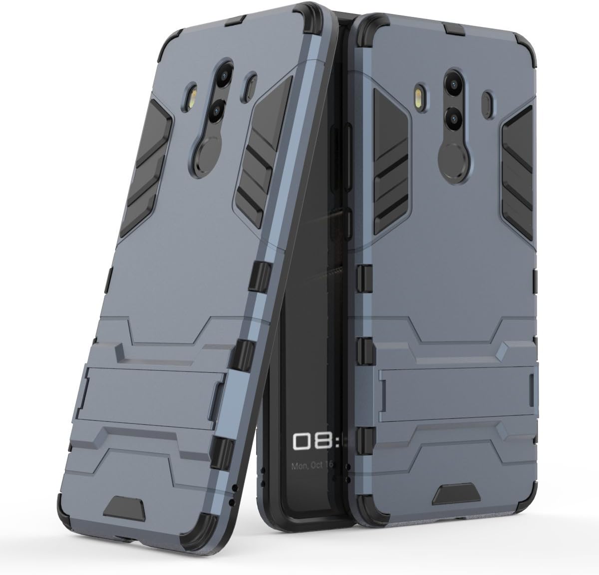 MHHQ Huawei Mate 10 Pro Case, [Slim Fit] [Kickstand Feature] Hybrid Dual Layer Armor Defender Full Body Protective Case Cover for HuaWei Mate 10 Pro -Black Plus Gray