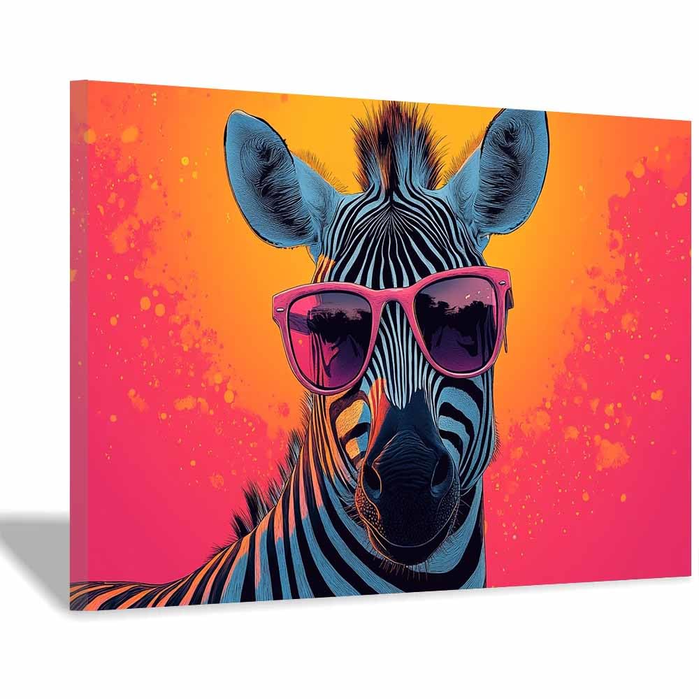 TODOAA Animales baño Del Safari Africano Laminas Decorativas Animales de Color Grafiti Salon Modernos NiñO, NiñA - Decoracion Para Cuarto Cuadros（Rosa-80x120cm Enmarcado