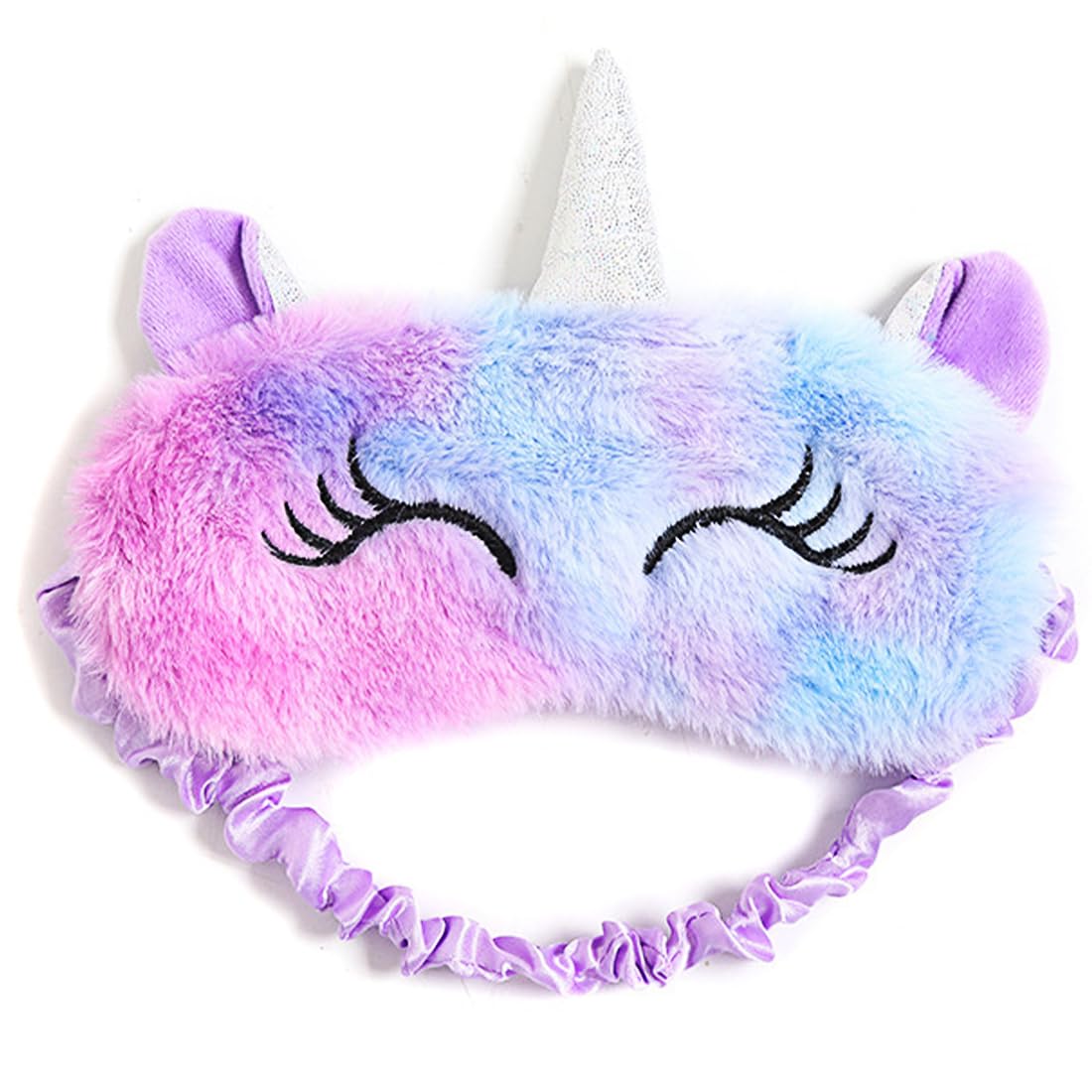Antifaz para Dormir Felpa, Antifaz de viaje para dormir, Antifaz Dormir Unicornio Violeta Suave Mascara para Dormir Animal,Visera Transpirable de Viaje,para Viajar Siesta Niños Niña Mujer