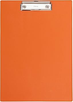 MAUL 2335243 A4 Portrait Clipboard with Foil Cover - Orange