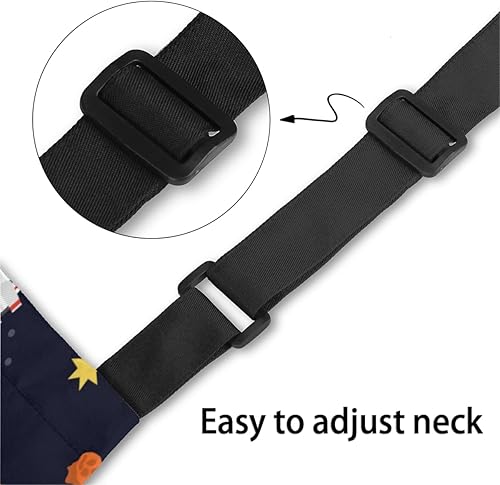 Miniatura 4 de Planets - Delantal de astronauta para hombres y mujeres con bolsillos, diseño de estrellas, color negro, ajustable, resistente a las manchas, para