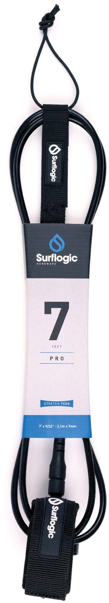 SURF LOGIC Surflogic Leash Pro 7 Black Accessoires pour Adulte, Unisexe, Noir, Taille Unique