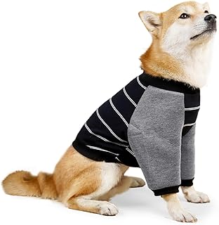 HDKUW Dog Elbow Protector Shirt, Dog Leg Recovery Suit for Prevent Licking Wound, Dog Shirt with Mesh Pad for Small Medium Large Dogs Black L