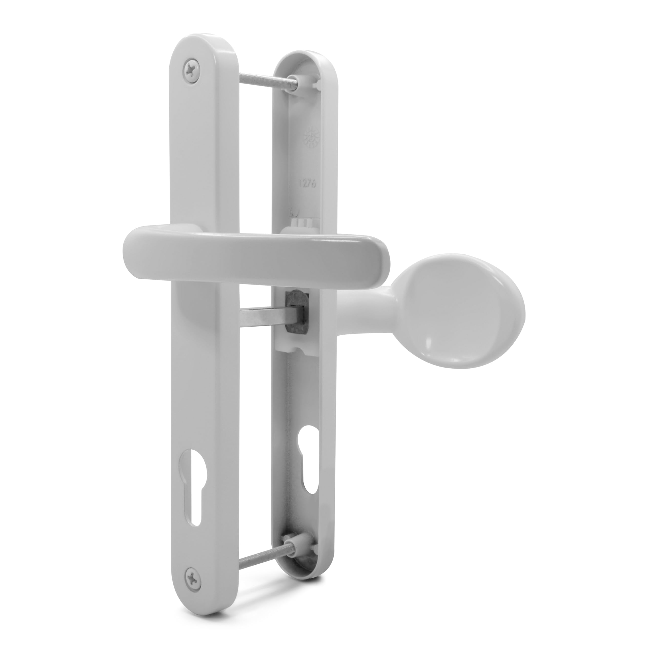 TSS UPVC Door Handle Set- Lever Moveable Pad, 92mm / 62mm PZ (Centres), 215mm Screw to Screw, Backplate 246mm X 32mm