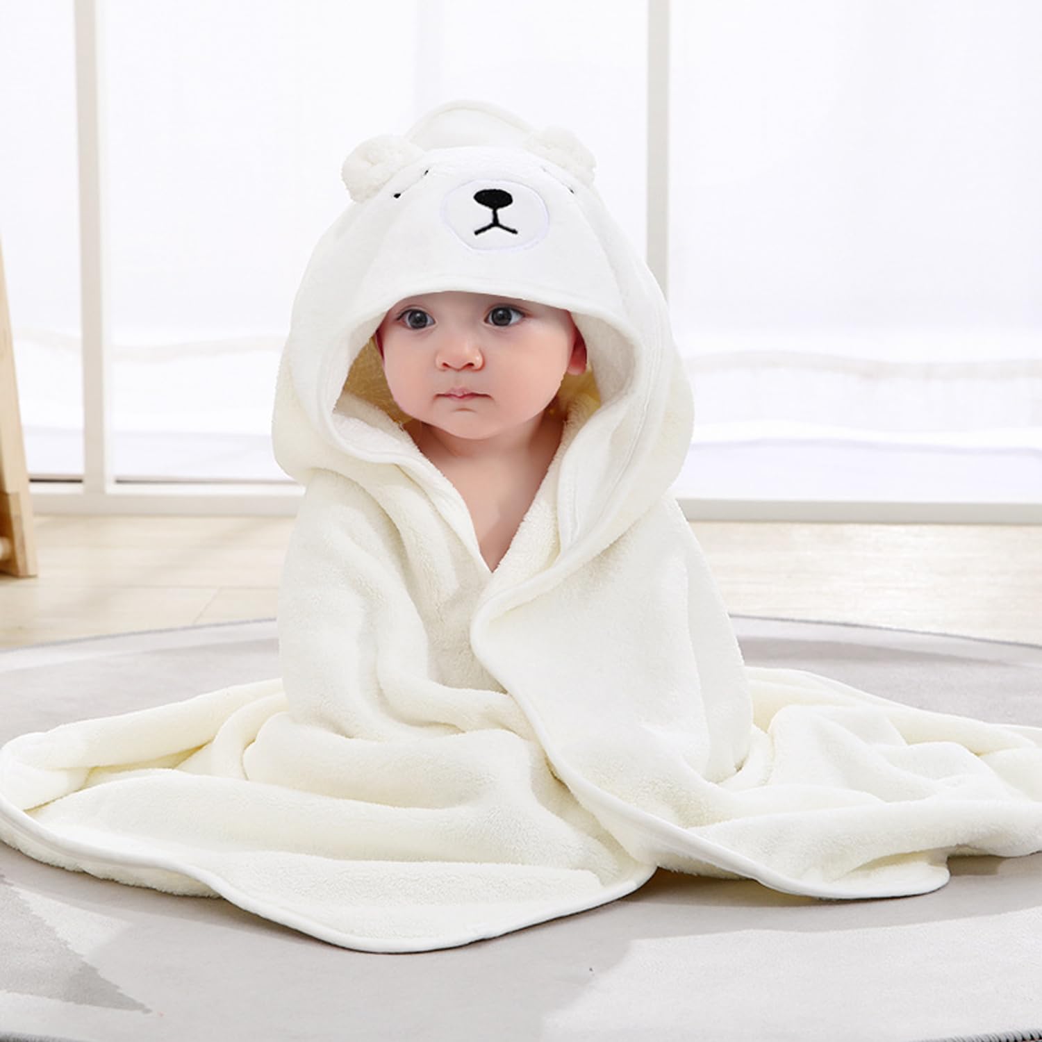 3Pcs Cape De Bain Bebe, Serviette De Bain Bébé Cape De Bain Bebe Garcon Serviette Éponge,Douces & Absorption Forte,Peluche De Corail De Haute Qualité, Cape De Bain 0-5 Ans 80 x 80cm (A)