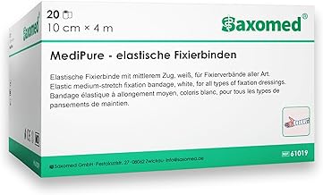 Bandage Material Gauze Bandages 10 cm x 4 m - Pack of 20 Elastic Fixation Bandage - Latex-Free Bandages Bandage Stretchy