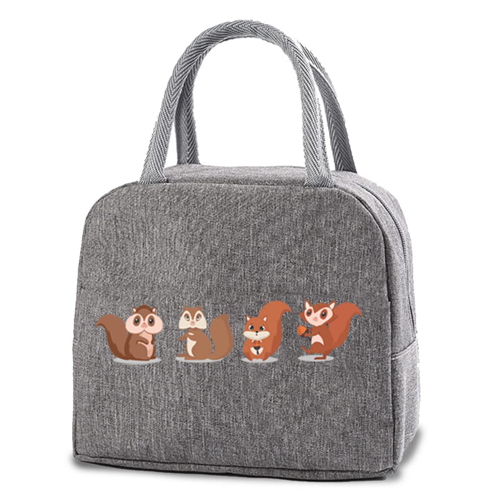 Insulated Lunch Bag Tote Bag for Women Wide Open Insulated Cooler Bag Water-Resistant Thermal Leak-Proof Lunch Organizer for Men Girls Children Outdoor Picnic Work (Squirrels)