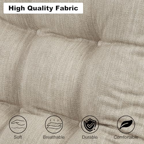 HAVARGO Large Rocking Chair Cushion Dual-Layer Memory Foam and High-Density Foam Comfy Support Tufted Non-Slip Rocking Chair Cushions for Indoor (Beige, 1 Set) by HAVARGO - Used condition - Image 5