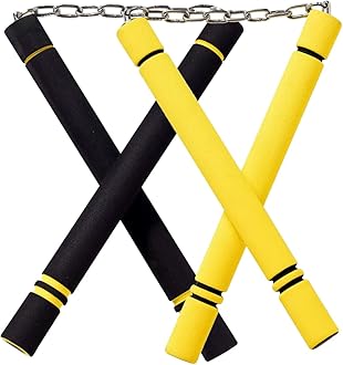 Steel Chain Safe Foam Rubber Training Nunchakus for Kids & Beginners, Martial Arts, Ninja 2 Pcs