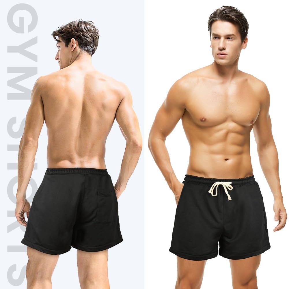 3-Zoll-Laufshorts Herren Sport Shorts Sommer Kurze Hose Fitness Training Hosen Outdoor Sporthose Elastische Taille Jogginghose Kurz Laufhose mit Taschen Trainingshose Bodybuilding-Shorts (M~L)