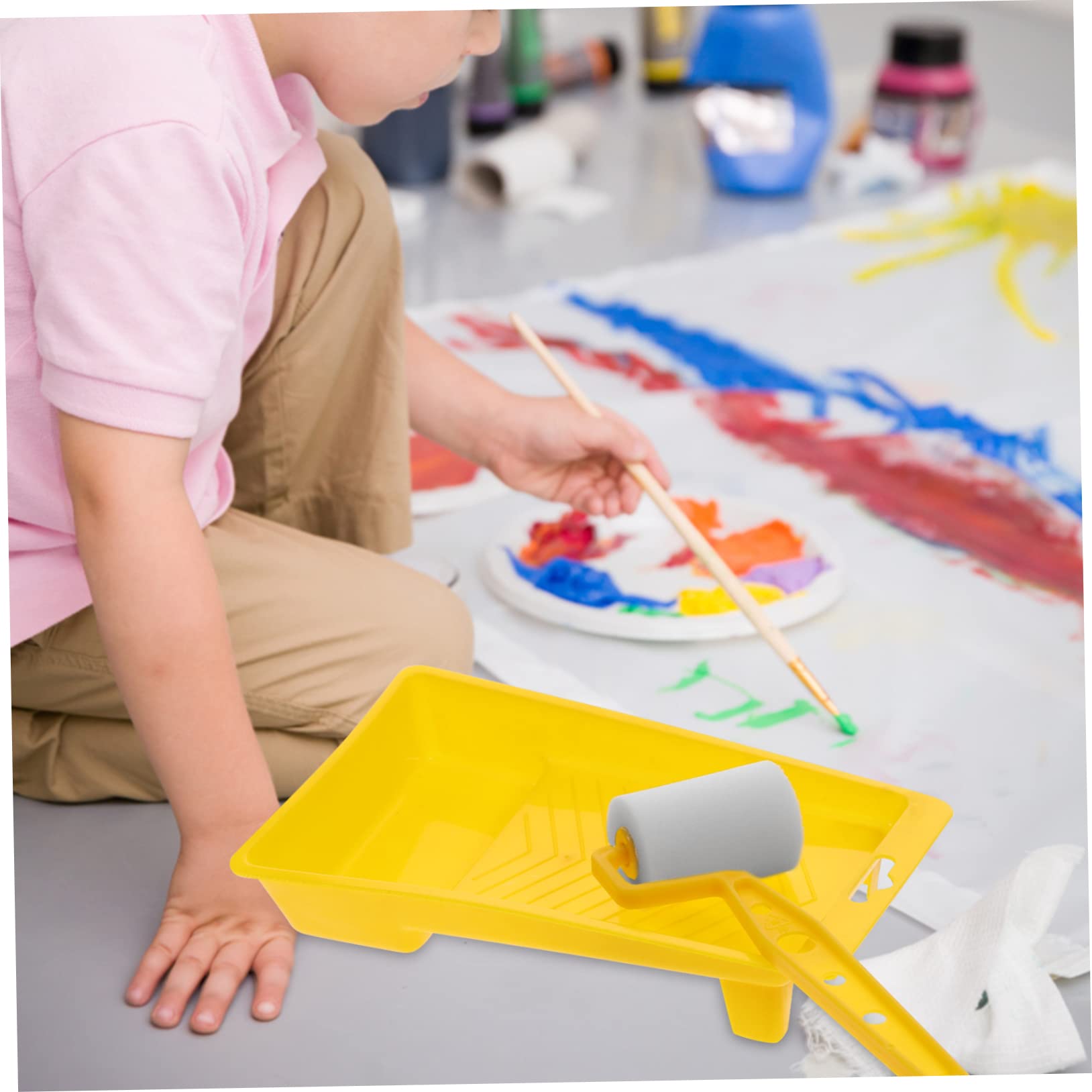 Abaodam 4juegos Rodillo De De De Paredes y Kit De Mango Para y Decoración Infantil