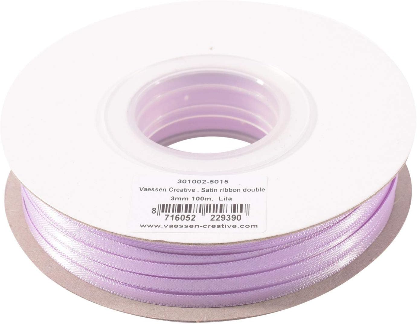 Vaessen Creative Satin Ribbon, Lilac, 6mm x 10m, Elegant Shine for Card Making Scrapbooks, Gift Wrapping and Other Craft Projects, 6 mm - Image 3