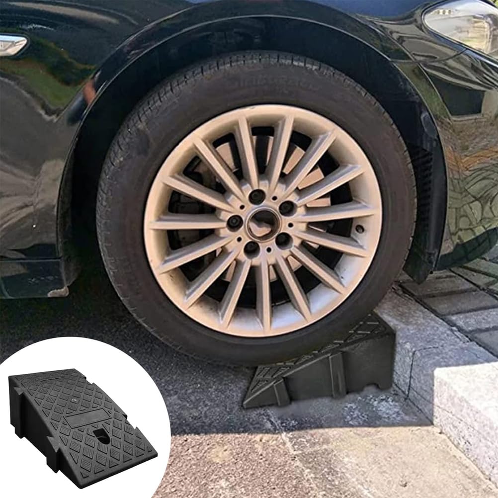 Genérico Rampa de umbral de Goma Antideslizante de 25x27x11cm – Rampa de Acceso portátil para sillas de Ruedas, Motocicletas y Scooters, Almohadilla Duradera para Puertas Que facilita la Movilidad y
