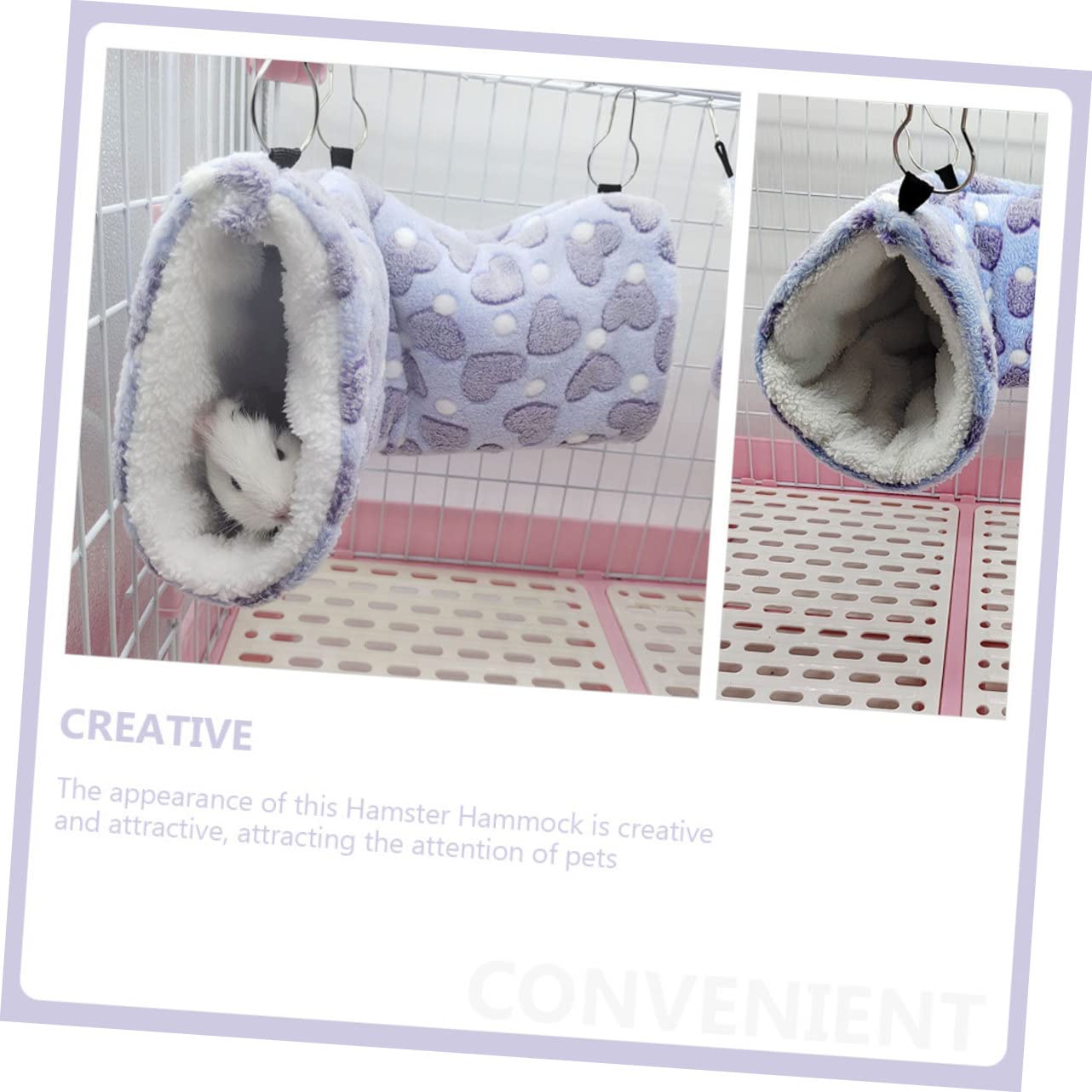 POPETPOP 3st Eichhörnchen Hängematte Aus Baumwoll Nest Sugar Glider Frettchen Bett Versteckbett Für Hamster Chinchilla-hängematte Kaninchenspielzeug Violett Stoff Haustierkäfig Gemütlich