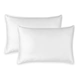 Queen Pillowcases by Pure Bamboo, Genuine 100% Organic Viscose Derived from Bamboo, Luxuriously Soft & Cooling, Double Stitching, Envelope Closure (2 Queen Pillowcases, White)
