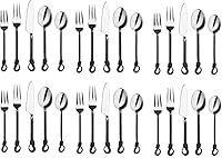 Vista 1 de Twist and Shout - Juego de cubiertos de acero inoxidable de 6 piezas para cocina, restaurantes, bodas y fiestas, colección para cocina, comedor