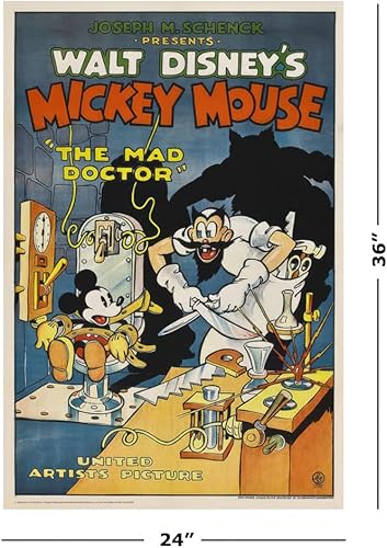 Miniatura 2 de Mickey Mouse - Póster de la película de Walt Disney (The Mad Doctor) (Tamaño 24" x 36")