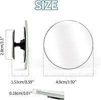 Vista 5 de PSLER Espejo de punto ciego convexo redondo de 2 pulgadas, sin marco, 360 de gran angular con parte trasera autoadhesiva para automóvil, SUV