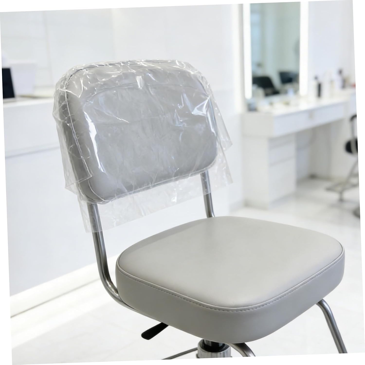 Plastic Hairdresser Chair Back Cover Protector for Salon and Barbershop, Waterproof and Easy to Clean Vinyl Seatback Cover, Size 25.6x12.8in, Protects Chairs from Stains