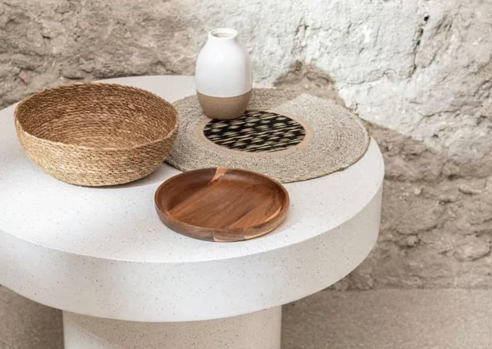 Panier de Rangement en Osier Rond 26 cm - Bol Décoratif pour Clés, Portefeuille et Petits Objets