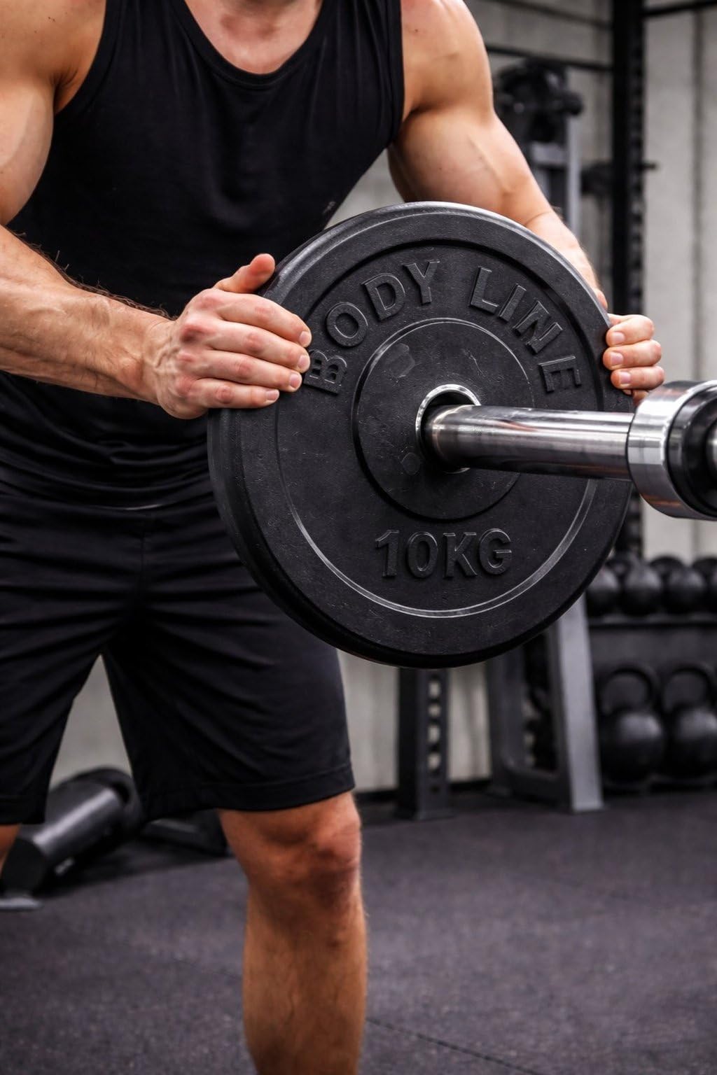 Bodyline Tarcza żeliwna 10 kg do treningu ze sztangą, hantlami i podnoszeniem ciężarów - średnica 25 mm - do siłowni, fitness, treningu domowego