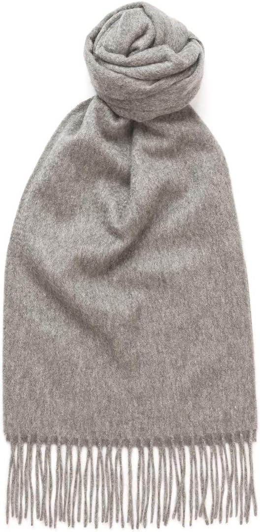 100% Cashmere Scarf Plain Gray - Made In Scotland
