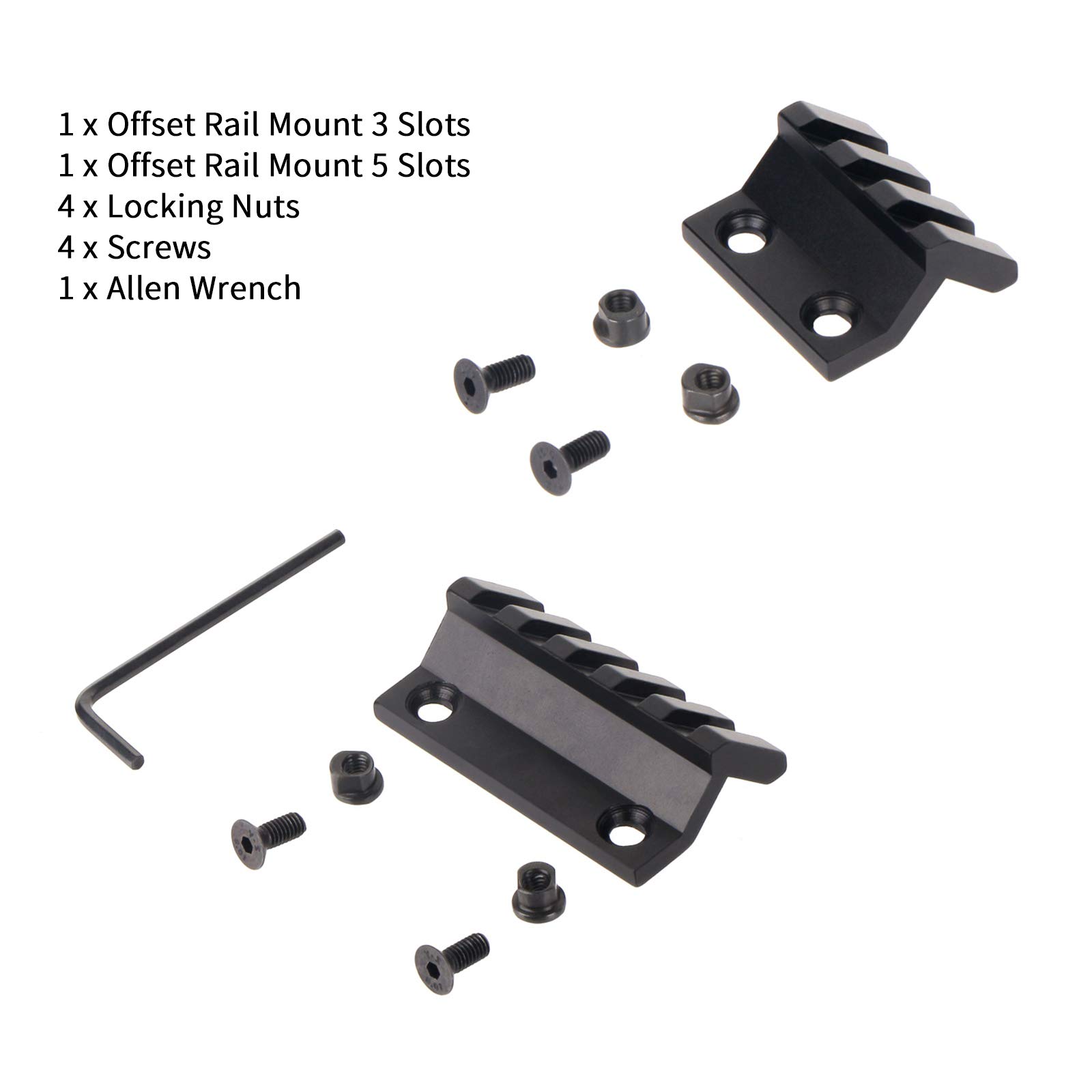 Picatinny Keymod Offset Rail Mount 45 Stopni 2.17" L Adatto per Binari Keymod 2 Sztuk (3 Slot, 5 Slot)