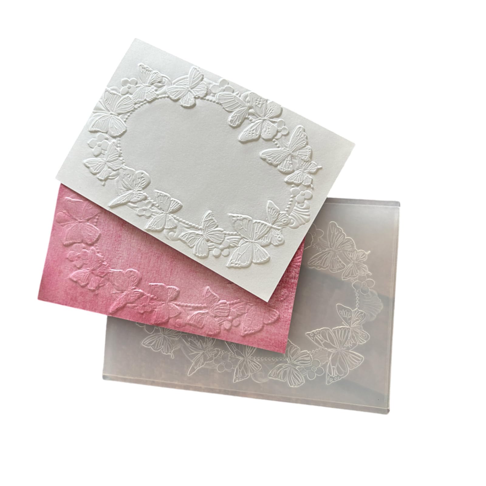 Yhplxyuus Textured Embossing Folder Butterfly Flower Tree Embossing Stencils Textured Scrapbooking Templates for Card Making Folder