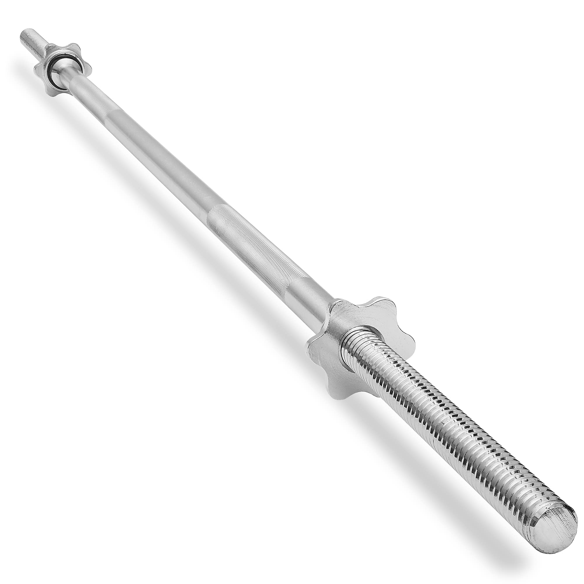 Philosophy Gym 1" Standard Weightlifting Barbell - Threaded Straight Bar with Star Collars