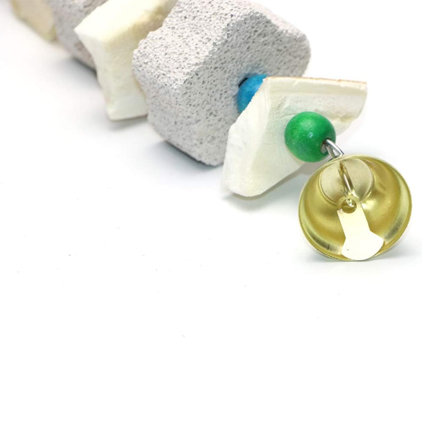 Yitaocity 3Pcs Bird Beak Trim Cuttlebone Calcium Stone Lava Block Chew Toy Grinding Teeth Natural Minerals with Bell for Parakeets, Cockatiels, Conures, Budgies, Lovebirds - image 5