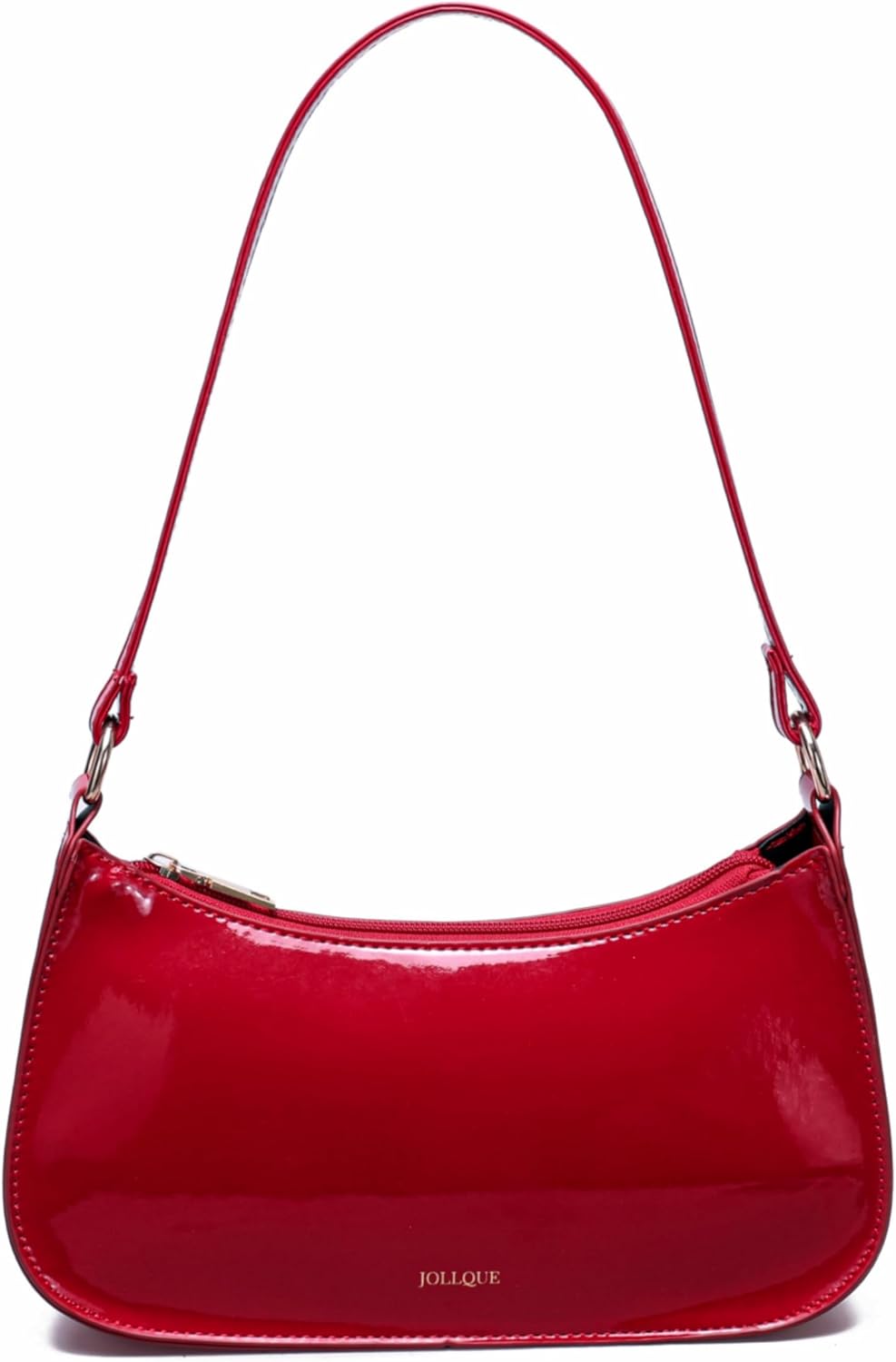 JOLLQUE Shoulder Bag for Women, Small Under the Arm Patent Leather Purses, Mini Clutch Y2k Jelly Handbag Crossbody Bags