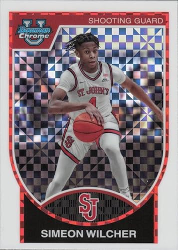 2023-24 BOWMAN UNIVERSITY CHROME 2007-08 X-FRACTOR #07B-6 SIMEON WILCHER ST. JOHN'S RED STORM BASKETBALL OFFICIAL TRADING CARD OF NBA