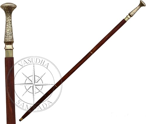 Vasudha Sampada Handicrafts - Bastón victoriano de latón sólido, mango vintage para usar para todos los bastones para hombres y mujeres