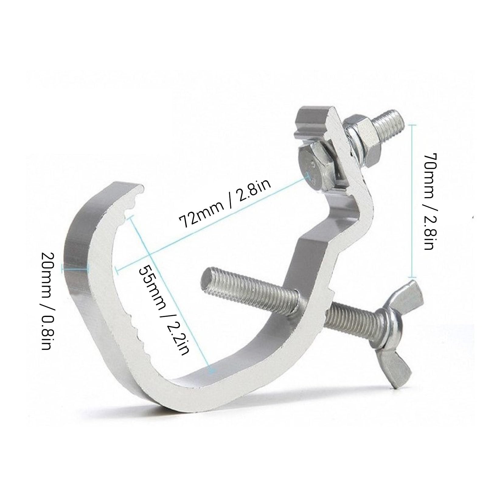 Gancho de abrazadera para luz de escenario, 10 abrazaderas C de aleación de aluminio de 77 lb para gancho de montaje en escenario de tubería de 30 a 52 mm de diámetro exterior