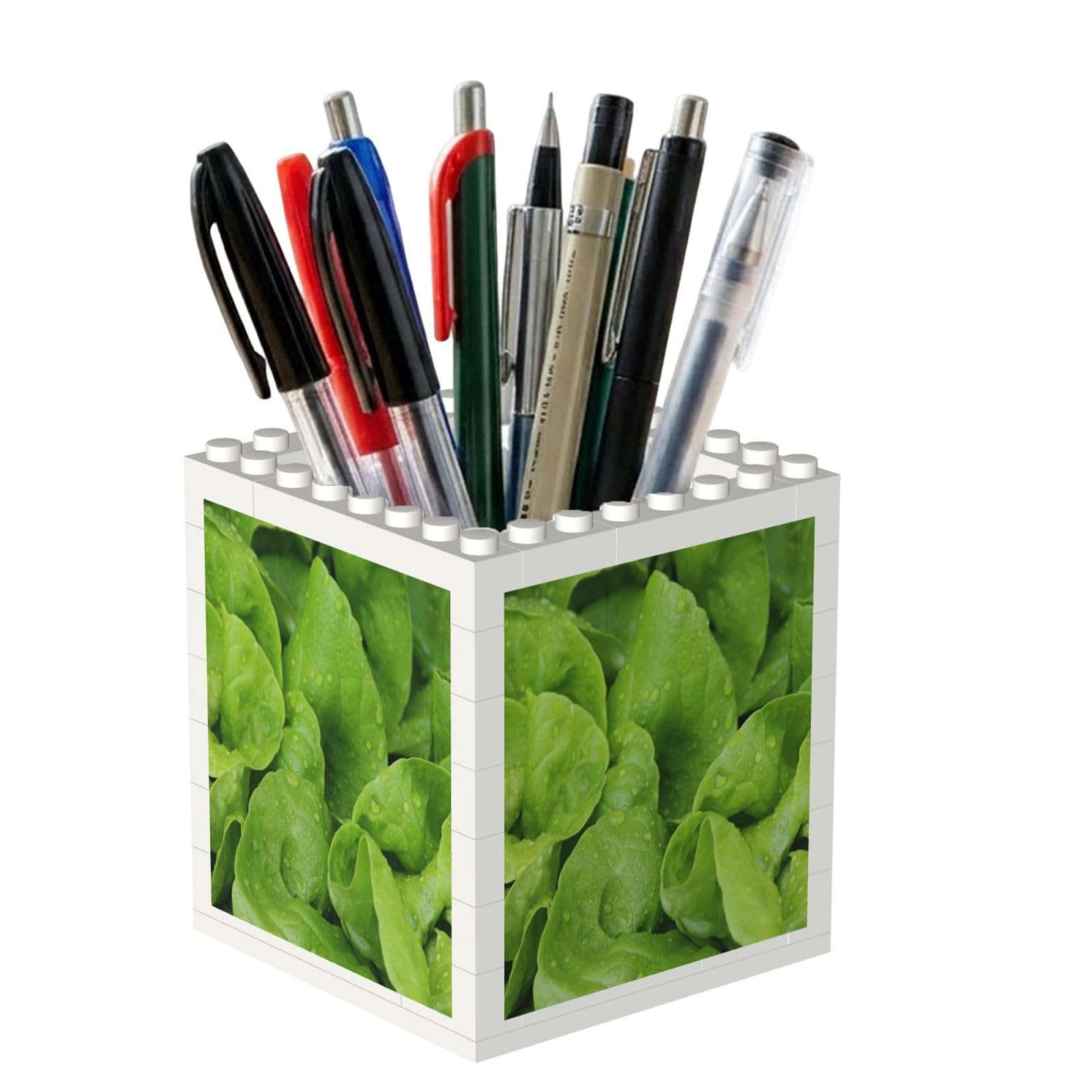 Poadnly Green Lettuce, Pen Pot Pencil Holder for Office Home School, Compact Desk Organiser for Office Stationery