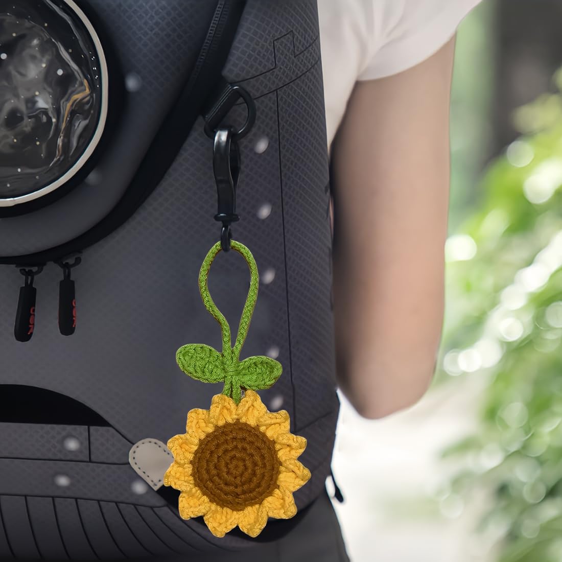 ZKGYUS decorazioni auto, Girasole fatto a mano Specchio retrovisore, per auto Accessori Appesi Ornamenti Carino accessori auto donna Decorazioni Interni Auto Automotive Interni Regali Estetici