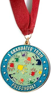 I Graduated from Preschool Medallion with Red Ribbon, Graduation Accessories, For Kindergarten Graduation And Preschool Graduation