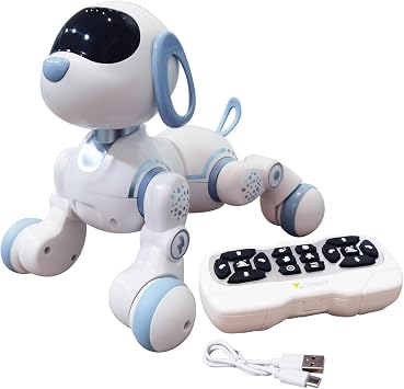 Oyuncak 30 Fonksiyonlu Uzaktan Kumandalı Şarjlı Sesli Işıklı Dokunma Algılama Programlama Robot Kedi ve Köpek (köpek)