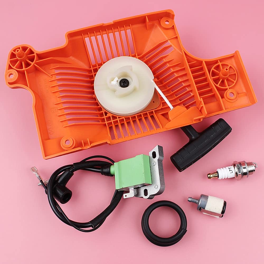 [Accesorios de herramientas] Herramientas de jardinería Bobina de encendido de arranque de retroceso Compatible con Husqvarna 55 51 Filtro de combustible Manguera Bujía Repuesto de motosierra бензопил