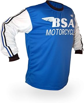 BSA Vintage Style Motocross Jersey - Size Large Blue