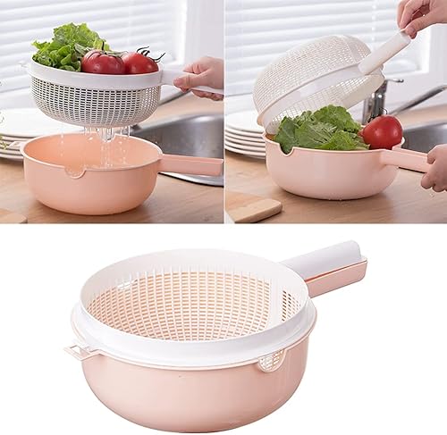 Miniatura 6 de Cabilock Cesta de frutas de cocina cubierta de drenaje cesta para alimentos Colador creativo Colador de lavado de arroz